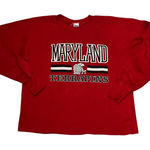 VTG 80s Healthknit Maryland Terrapins Sweater Womens L USA Collegiate Cropped Red Size L Photo 0