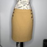 Loft (8) Button Pockets Detail A-Line Straight Skirt Back Slit Zipper Closure Photo 12