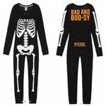 Victoria's Secret PINK VS RARE Skeleton Bad & Boos-y Black Orange Halloween Romper Large Photo 7