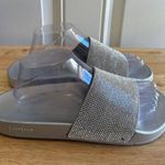 Bebe  Women's Rhinestone Embellished Silver Slide Sandals Size 11 Sku 2984 Photo 2