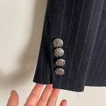 Rebecca Minkoff  Woman's 6 Navy Blue Pinstripe‎ Double Breasted Gabby Blazer Photo 4
