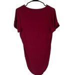 Free People Maroon V-Neck Short Sleeve Snap Closure Bodysuit Women Sz L Photo 1