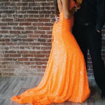 Prom Dress Orange Size 4 Photo 0