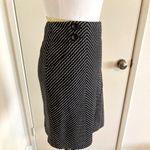 Ann Taylor Cotton Knit Short Straight Lined Skirt Button BLK/WH Side Zip SASSY Photo 3