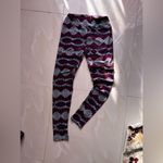 LuLaRoe Stamp Leggings OS Red/blue Floral HTF Rare One size Spandex Polyester Photo 11