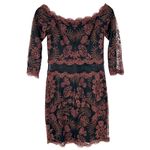 Tadashi Shoji Winona Amber Lace Mesh Illusion Off Shoulder Dress Size 6 Photo 9