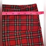 Multiples Slim-Sation by  Red Plaid Pull-On Stretch Pants Womens Small Slim Ankle Photo 5