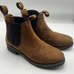 Old West  Ankle Boots Brown Leather Size 8.5 Round Toe Photo 0