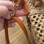 Tan Woven Straw Hollow Bucket Crossbody Bag Handbag Tan Photo 6