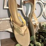 Leather Kitten Heels Tan Sandals Size 8 Photo 3