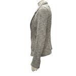 41 Hawthorn Medium Grey Fitted Knit Blazer Single Button Stretch Cotton Black Photo 2