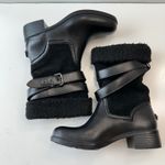 Coach Zena Black Leather Suede Shearling Buckle Ankle Boots Women Size 7B Photo 8