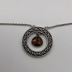 Brighton CRYSTAL BALL TOPAZ BROWN FILIGREE CIRCLE PENDANT Photo 3