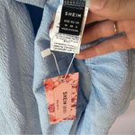 SheIn NWT baby blue ruched dress strappy tie short mini spring Photo 6