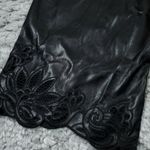 Chico's  Faux Leather Cutwork Hem Trousers Wide Leg Ankle Pants Black Size 16 Photo 2