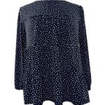 Monteau Women's Size XL Black Polka Dot Long Sleeve Tiered Babydoll Top Casual Photo 0