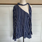 BB Dakota Jack by  Vertical Stripe‎ One Shoulder Choker Blouse Photo 1
