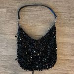 Vintage Y2K Black Sequin Tote Shoulder Bag Purse Photo 0