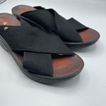 Bzees  Black Platform Stretch Strappy Sandals Womens 9 Casual Slip On Beachy Photo 1