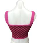 ZARA  Pink Wool Plaid Checkered Crochet Knit Square Neck Crop Sweater Tank Top S Photo 1