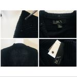 BCX  Black Cardigan Large Sweater Waffle Knit Photo 7