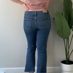7 For All Mankind High Waist Slim Kick Jeans Dark Blue Wash Flare Jean denim EUC Photo 2