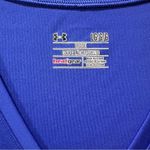 Under Armour Blue V-Neck Gray Camo Logo Active Athletic Short Sleeve Top Large Photo 6