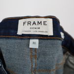 frame denim  Sutter Jeans Women Size 31 Dark Wash Distressed Cropped Straight Leg Photo 2