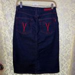 XOXO Navy Denim Skirt with Red Accents 5/6 small like new Photo 3