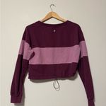 Buffbunny Collection BuffBunny Purple Colorblock Crop Sweatshirt Photo 2