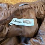 ANINE BING  Brown Faux Leather Pants MEDIUM Tapered Trouser Office Designer $349 Photo 11