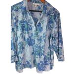 JM Collection  14 Striped Roses Cotton Blend Workwear Top Plus Photo 0