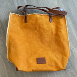 Graf Lantz Mustard Yellow Canvas Tote with Leather Handles Photo 0