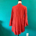 IRO Florine Mini Red Distressed Frayed Short Lace Up Shift Dress Photo 3
