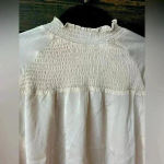 NWT Nanette Lepore Long Sleeve Blouse‎ Office, Going out, High Neck A27 White Size M Photo 6