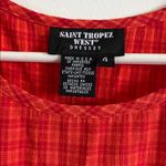 Saint Tropez West Vintage  Vibrant Red and Orange Plaid Mini Dress Photo 1