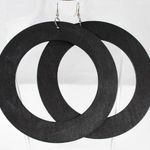Extra Large Y2K Black Wooden Fashion Earrings Worn Once Photo 0