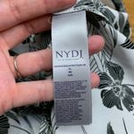 NYDJ Women's XL Floral Print Blouse 3/4 Sleeve Button Front Black White Workwear Photo 5