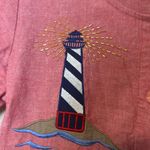 Cabernet Red House‎ Dress Embroidered Lighthouse Design Cotton Size Medium Blue Photo 2