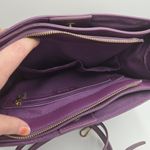 Bebe  Bella Smooth Medium Satchel Handbag Shoulder Bag Crossbody Purse Purple Photo 5