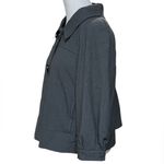 Larry Levine Stretch Gray 3/4 Sleeve Button Front Blazer Size Medium Photo 2