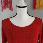 Jones New York  Cable Knit Sweater Red Size Large Photo 2