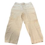NWT H&M Linen Blend Cropped Wide Leg Pants Cream Beige Women Small White Spring Tan Photo 0