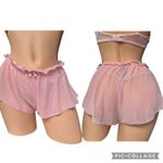 Rachel Roy  women’s extra large sheer pink sleep shorts ruffle elastic waistband Photo 1