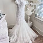 Sherri Hill  White Lace Rhinestone Mermaid Wedding Gown Photo 5