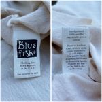 RARE Vintage Blue Fish Clothing Graphic Tee Oversized Cream Shoes T Photo 5