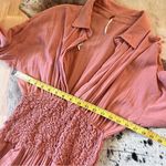 Free People  Monika‎ Peach Shirt Midi Drop Waist Dress Size Small Photo 7