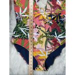 Bleu Rod Beattie Bleu One Piece Criss Cross‎ Swimsuit Womens XL Ring Tropical Floral Print Resort Photo 8