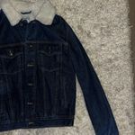 Denim Jacket with White Faux Fur Blue Size M Photo 2