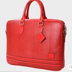 Tote&Carry Faux Snakeskin, Jetsetter 15 inch Laptop Bag, Briefcase, Red, Vegan Red Photo 14